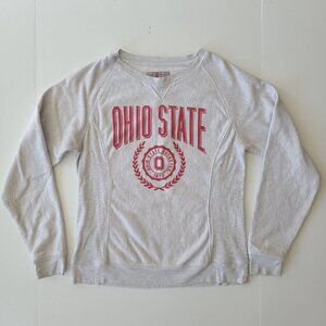 Womens Ohio State Sweatshirt M Buckeyes Heather Grey Campus Classics Scarlet